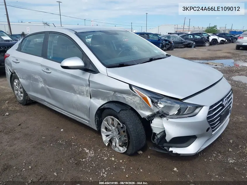 2020 Hyundai Accent Se VIN: 3KPC24A66LE109012 Lot: 45418195