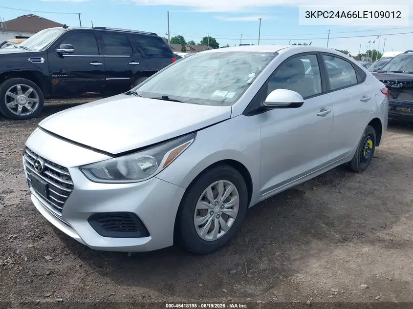 2020 Hyundai Accent Se VIN: 3KPC24A66LE109012 Lot: 45418195