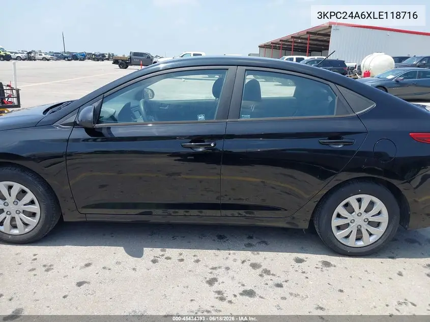 2020 Hyundai Accent Se VIN: 3KPC24A6XLE118716 Lot: 45434393