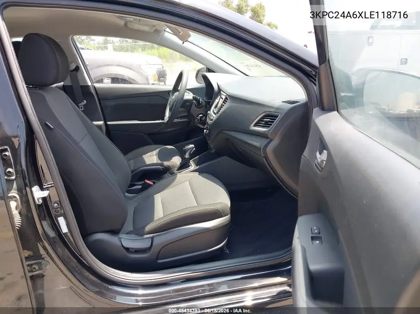 2020 Hyundai Accent Se VIN: 3KPC24A6XLE118716 Lot: 45434393