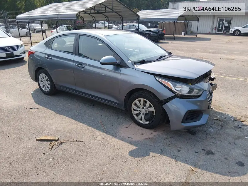 2020 Hyundai Accent Se VIN: 3KPC24A64LE106285 Lot: 45613745