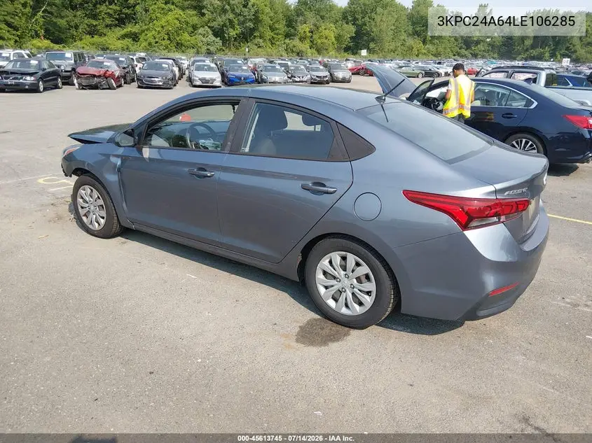 2020 Hyundai Accent Se VIN: 3KPC24A64LE106285 Lot: 45613745