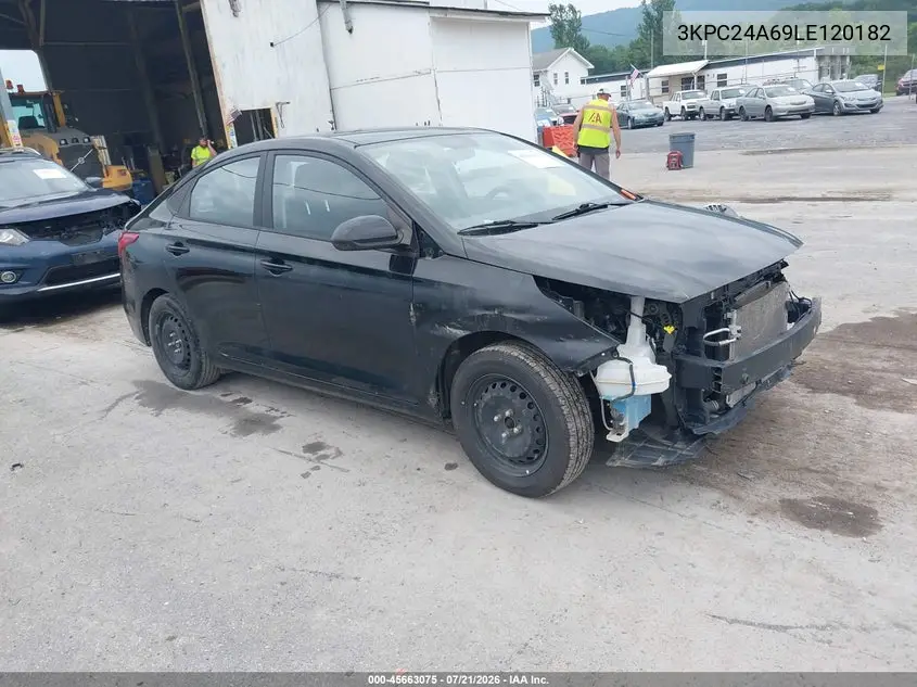2020 Hyundai Accent Se VIN: 3KPC24A69LE120182 Lot: 45663075