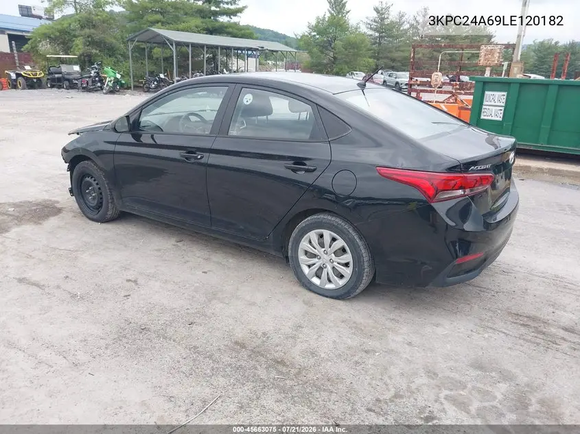2020 Hyundai Accent Se VIN: 3KPC24A69LE120182 Lot: 45663075
