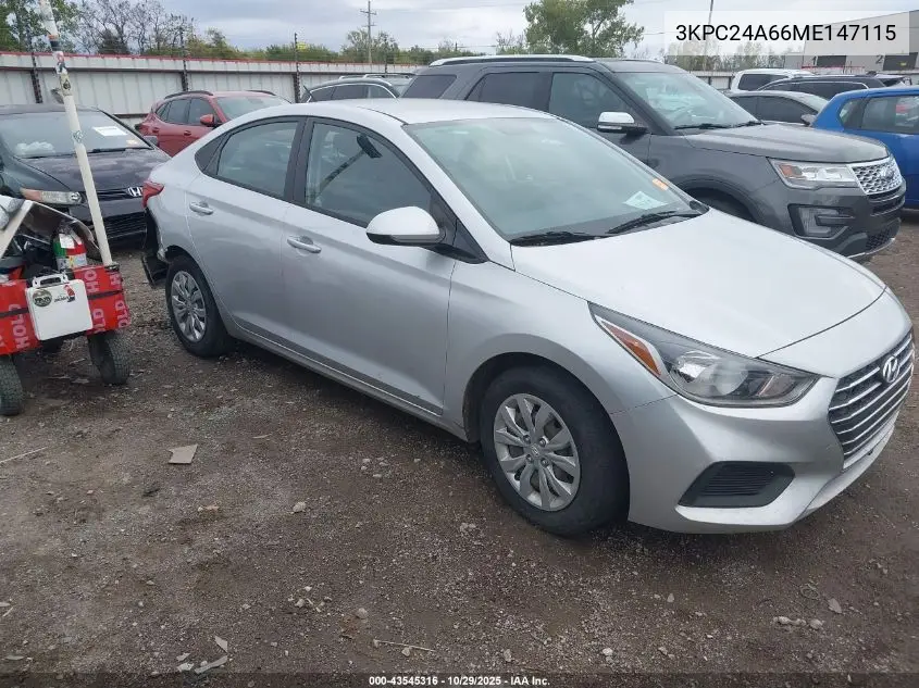 3KPC24A66ME147115 2021 Hyundai Accent Se