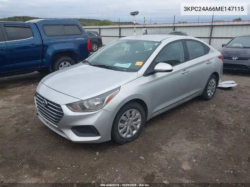 3KPC24A66ME147115 2021 Hyundai Accent Se