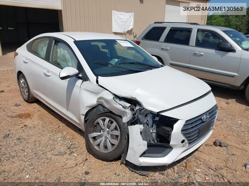 2021 Hyundai Accent Se VIN: 3KPC24A63ME130563 Lot: 45352348