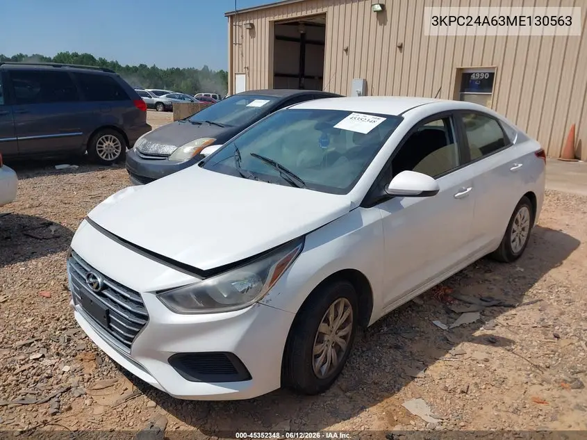 2021 Hyundai Accent Se VIN: 3KPC24A63ME130563 Lot: 45352348