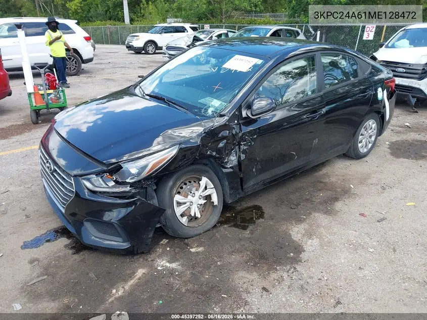 2021 Hyundai Accent Se VIN: 3KPC24A61ME128472 Lot: 45397252