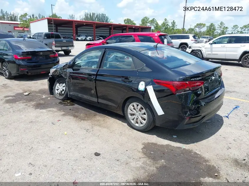 2021 Hyundai Accent Se VIN: 3KPC24A61ME128472 Lot: 45397252