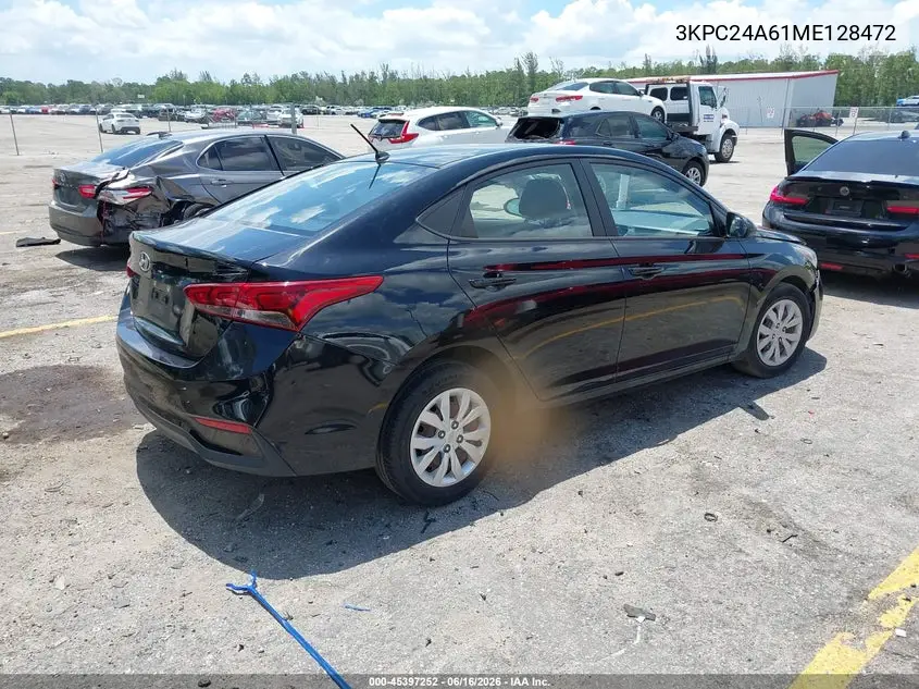 2021 Hyundai Accent Se VIN: 3KPC24A61ME128472 Lot: 45397252