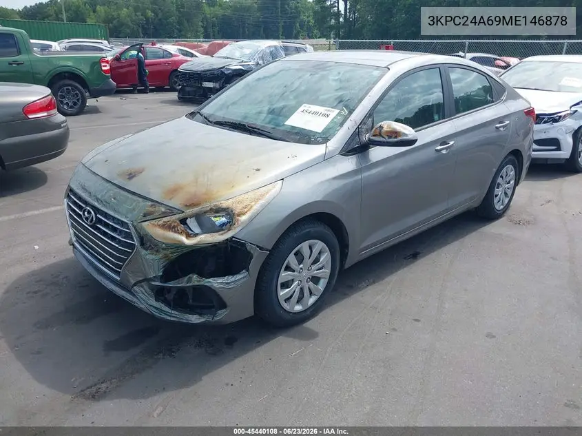 2021 Hyundai Accent Se VIN: 3KPC24A69ME146878 Lot: 45440108