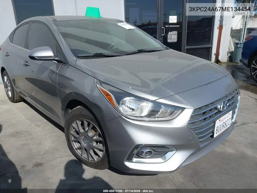 2021 Hyundai Accent Sel VIN: 3KPC24A67ME134454 Lot: 45573100