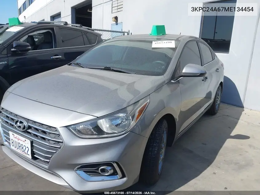 2021 Hyundai Accent Sel VIN: 3KPC24A67ME134454 Lot: 45573100