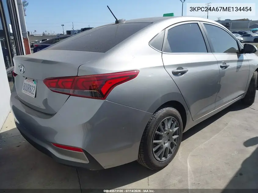 2021 Hyundai Accent Sel VIN: 3KPC24A67ME134454 Lot: 45573100