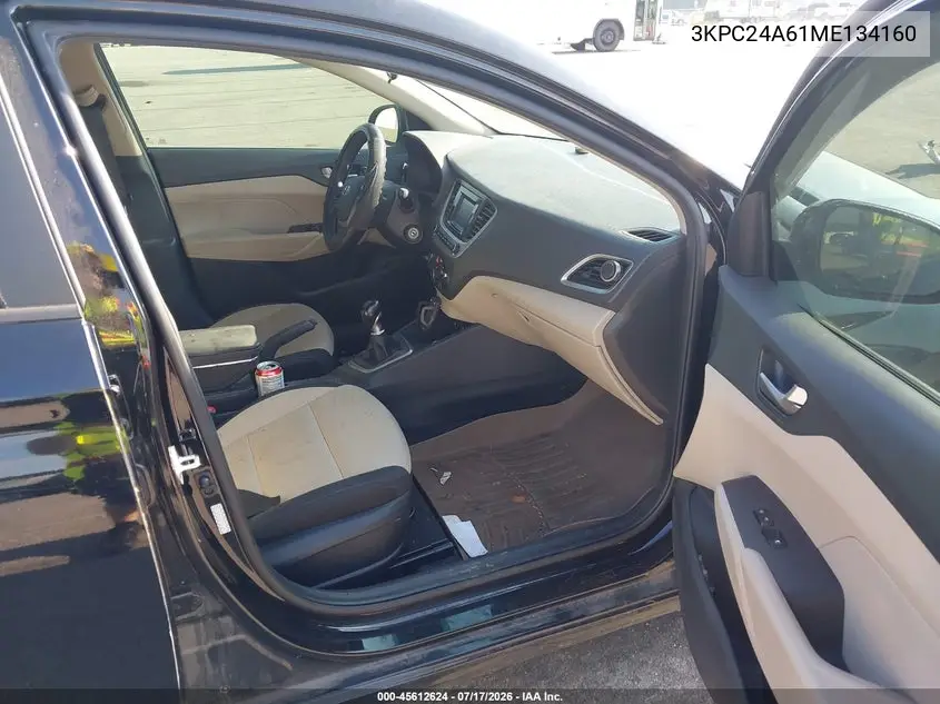 2021 Hyundai Accent Se VIN: 3KPC24A61ME134160 Lot: 45612624