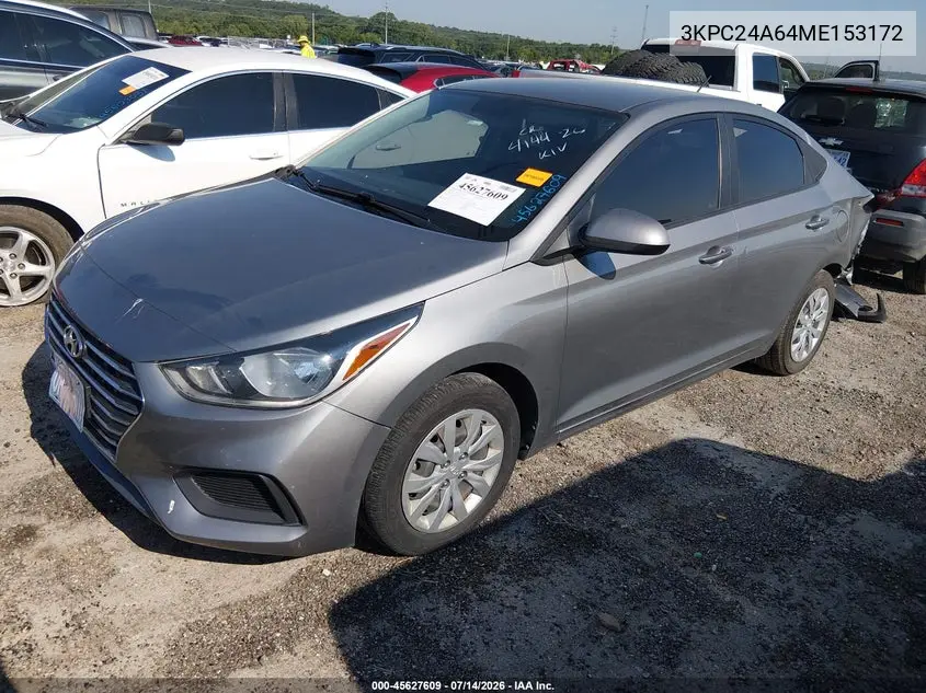 2021 Hyundai Accent Se VIN: 3KPC24A64ME153172 Lot: 45627609