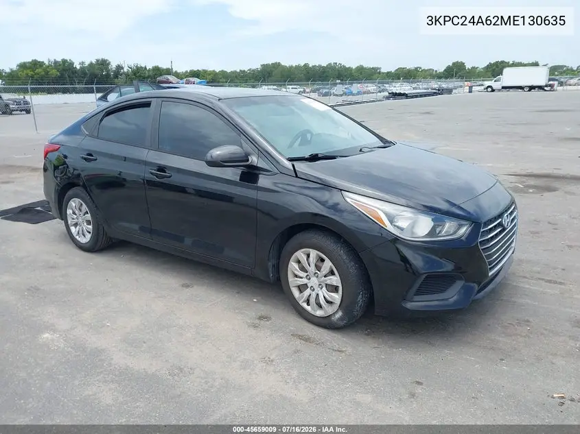 2021 Hyundai Accent Se VIN: 3KPC24A62ME130635 Lot: 45659009