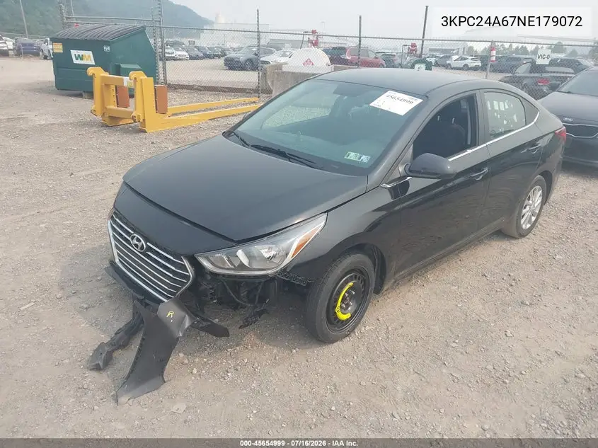 2022 Hyundai Accent Sel VIN: 3KPC24A67NE179072 Lot: 45654999