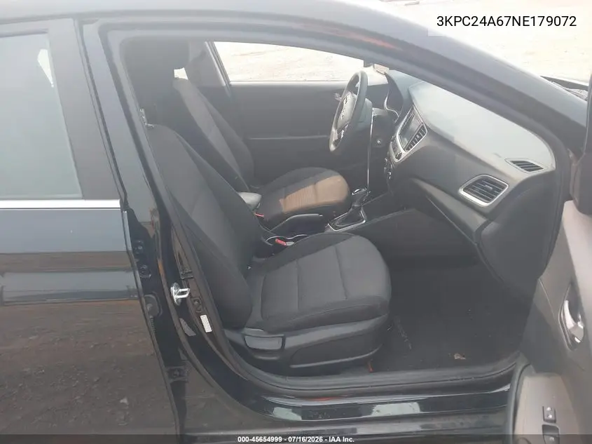 2022 Hyundai Accent Sel VIN: 3KPC24A67NE179072 Lot: 45654999