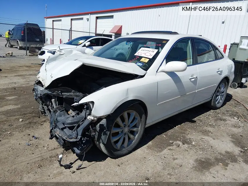 2006 Hyundai Azera Limited/Se VIN: KMHFC46F26A096345 Lot: 44559138