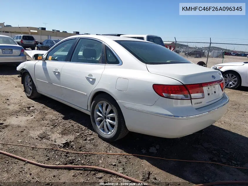 2006 Hyundai Azera Limited/Se VIN: KMHFC46F26A096345 Lot: 44559138