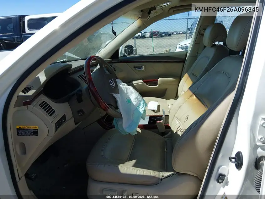 2006 Hyundai Azera Limited/Se VIN: KMHFC46F26A096345 Lot: 44559138