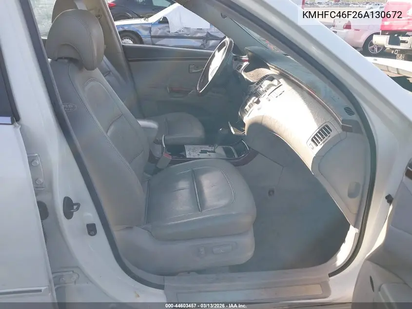 2006 Hyundai Azera Limited/Se VIN: KMHFC46F26A130672 Lot: 44603457