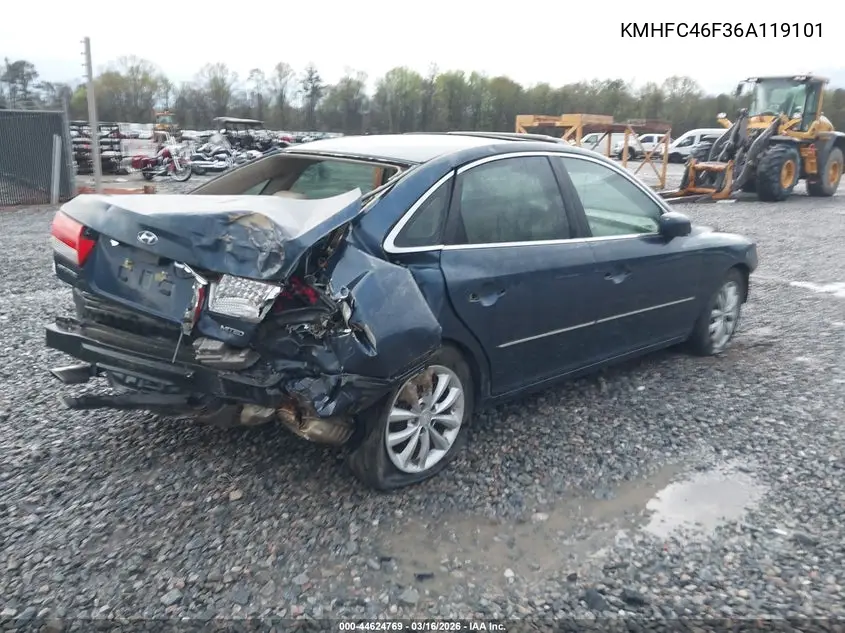 2006 Hyundai Azera Limited/Se VIN: KMHFC46F36A119101 Lot: 44624769