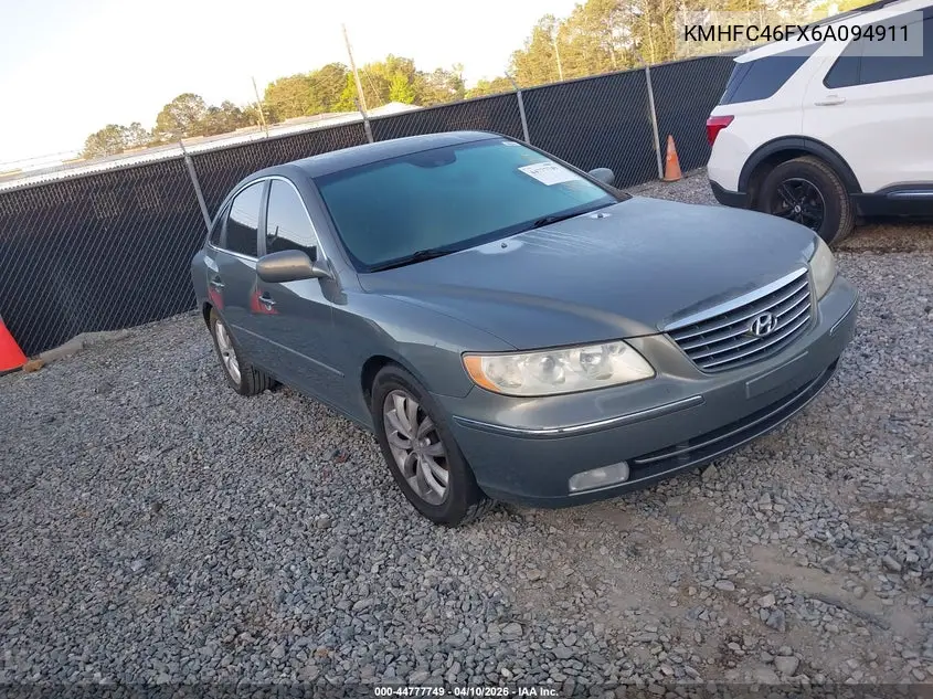 2006 Hyundai Azera Limited/Se VIN: KMHFC46FX6A094911 Lot: 44777749