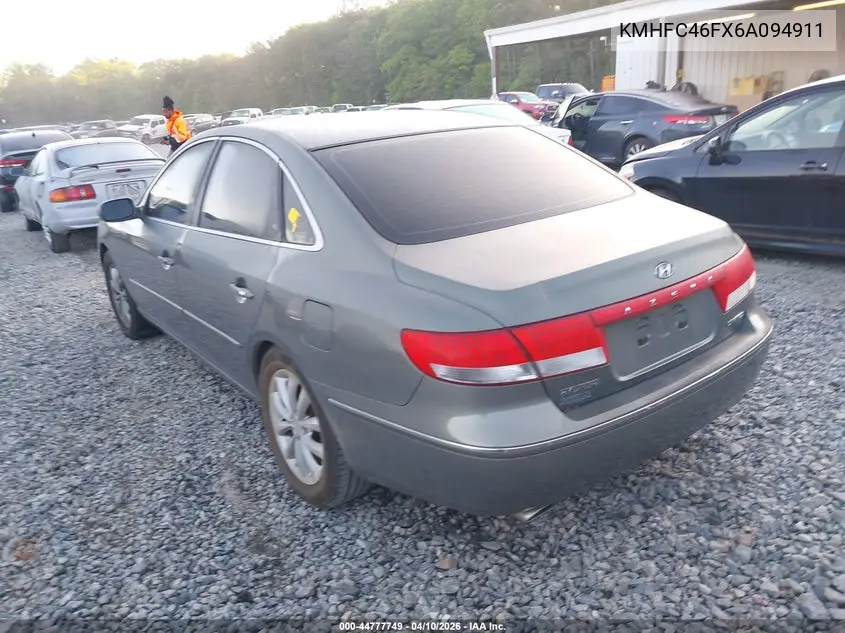 2006 Hyundai Azera Limited/Se VIN: KMHFC46FX6A094911 Lot: 44777749