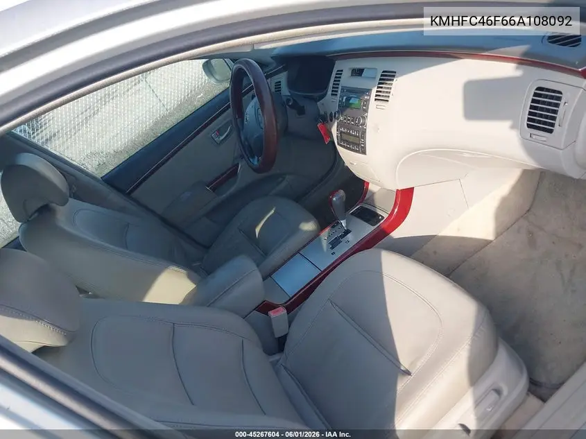 2006 Hyundai Azera Limited/Se VIN: KMHFC46F66A108092 Lot: 45267604