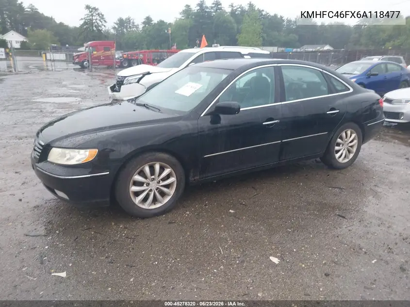 2006 Hyundai Azera Limited/Se VIN: KMHFC46FX6A118477 Lot: 45278320