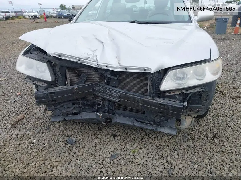 2006 Hyundai Azera Limited/Se VIN: KMHFC46F46A051505 Lot: 45318406