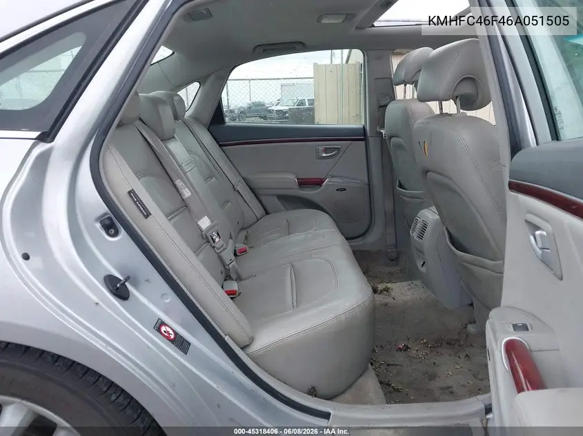 2006 Hyundai Azera Limited/Se VIN: KMHFC46F46A051505 Lot: 45318406