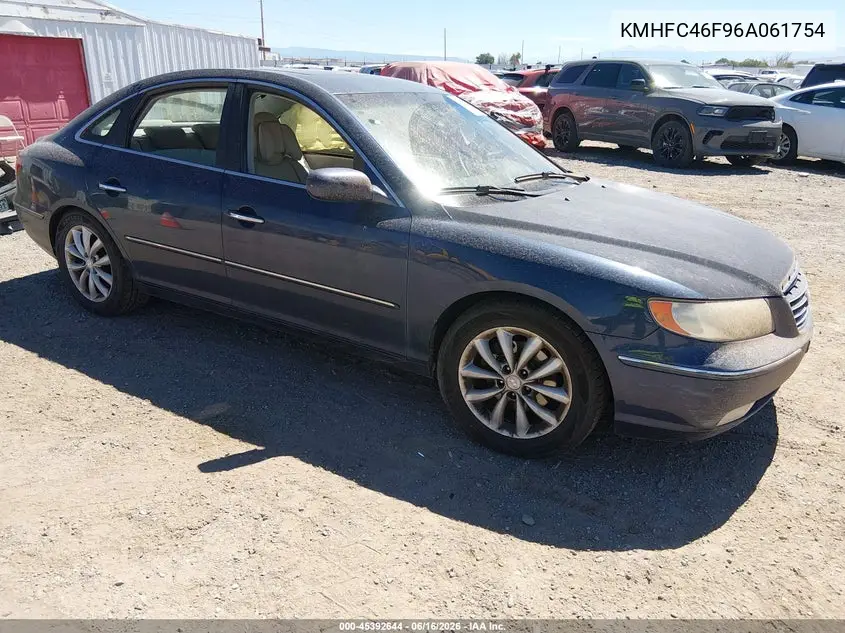 2006 Hyundai Azera Limited/Se VIN: KMHFC46F96A061754 Lot: 45392644