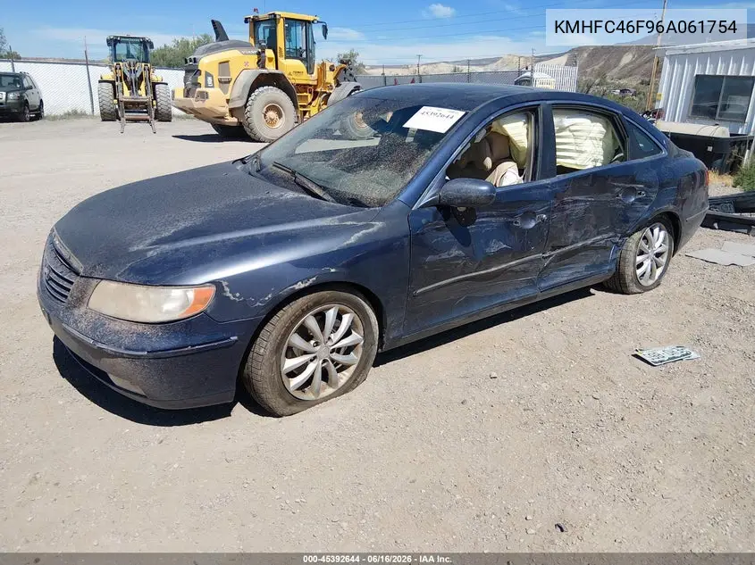 2006 Hyundai Azera Limited/Se VIN: KMHFC46F96A061754 Lot: 45392644