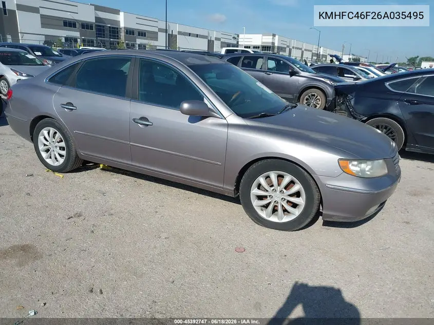 2006 Hyundai Azera Limited/Se VIN: KMHFC46F26A035495 Lot: 45392747