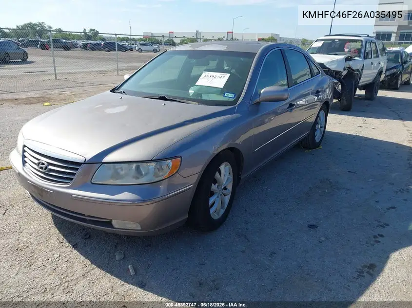 2006 Hyundai Azera Limited/Se VIN: KMHFC46F26A035495 Lot: 45392747