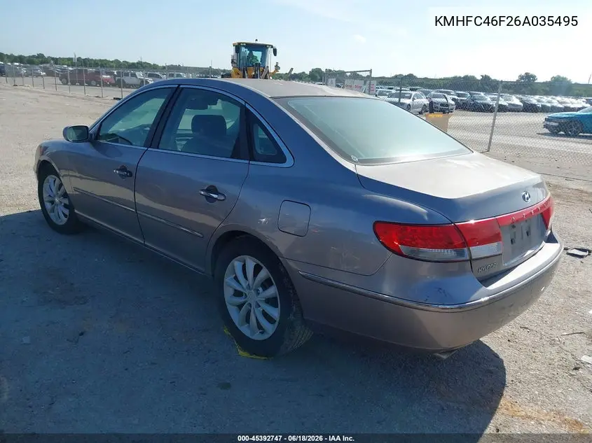 2006 Hyundai Azera Limited/Se VIN: KMHFC46F26A035495 Lot: 45392747