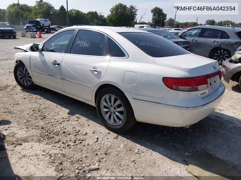 2006 Hyundai Azera Limited/Se VIN: KMHFC46F86A042354 Lot: 45567569