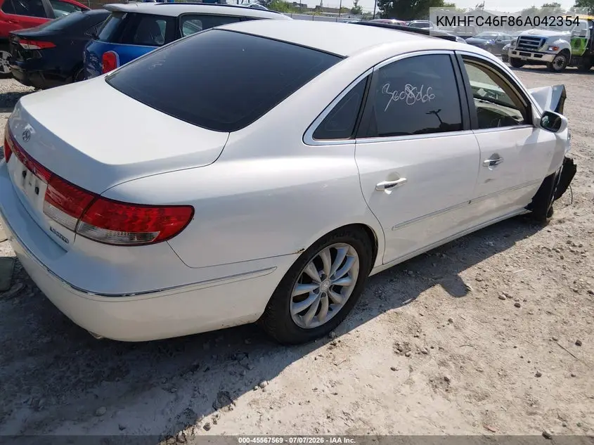 2006 Hyundai Azera Limited/Se VIN: KMHFC46F86A042354 Lot: 45567569