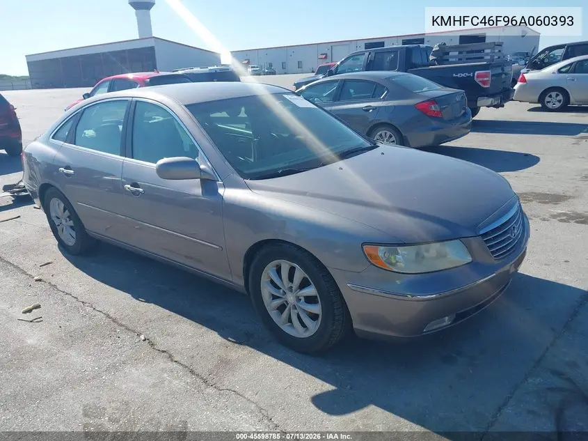 2006 Hyundai Azera Limited/Se VIN: KMHFC46F96A060393 Lot: 45598785