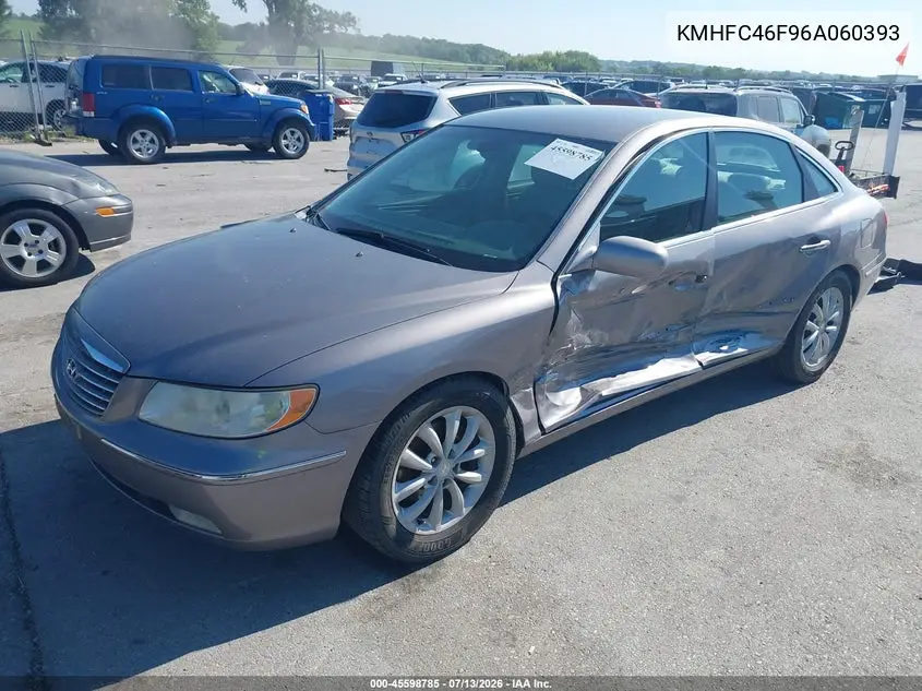 2006 Hyundai Azera Limited/Se VIN: KMHFC46F96A060393 Lot: 45598785