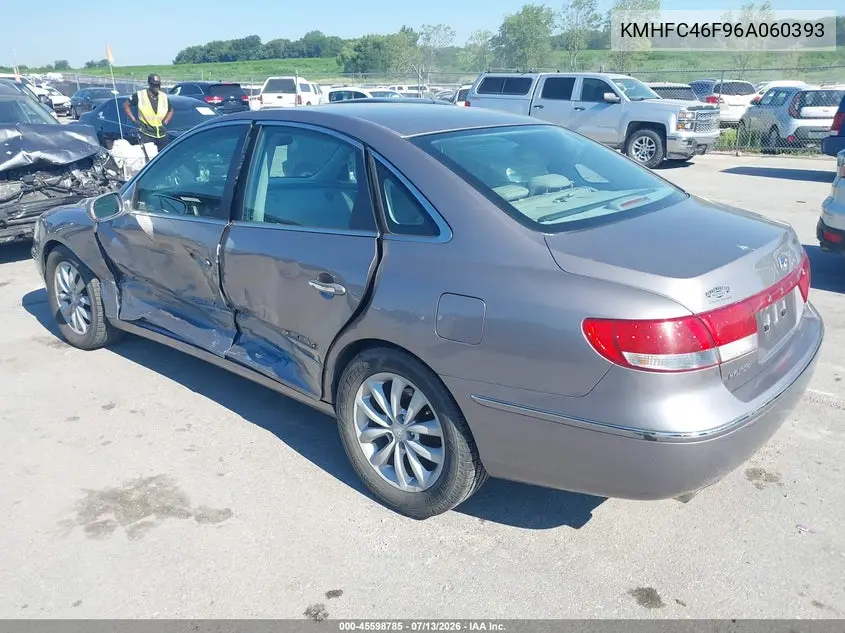 2006 Hyundai Azera Limited/Se VIN: KMHFC46F96A060393 Lot: 45598785