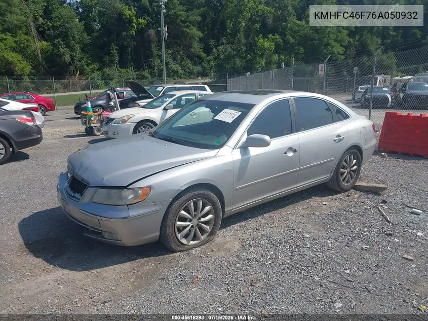 2006 Hyundai Azera Limited/Se VIN: KMHFC46F76A050932 Lot: 45618293