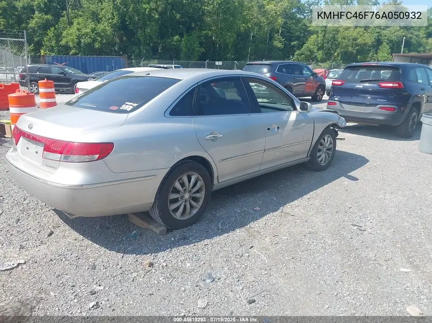 2006 Hyundai Azera Limited/Se VIN: KMHFC46F76A050932 Lot: 45618293