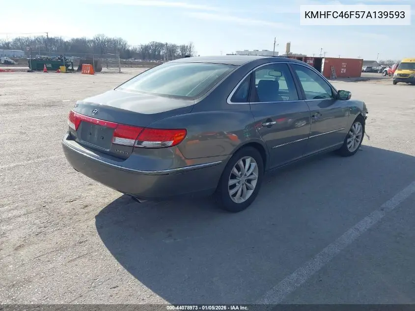 2007 Hyundai Azera Limited/Se VIN: KMHFC46F57A139593 Lot: 44078973