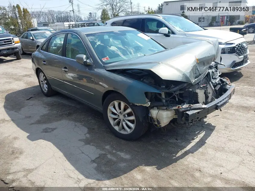 2007 Hyundai Azera Limited/Se VIN: KMHFC46F77A189363 Lot: 44661970