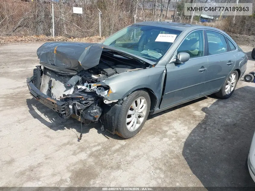 2007 Hyundai Azera Limited/Se VIN: KMHFC46F77A189363 Lot: 44661970